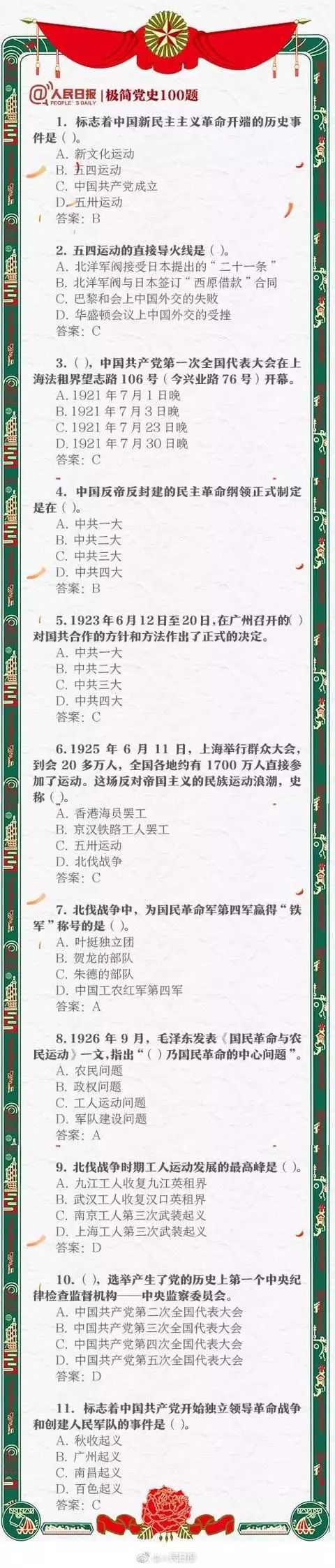 漲知識！中共黨史常識100題，你能做對幾道？