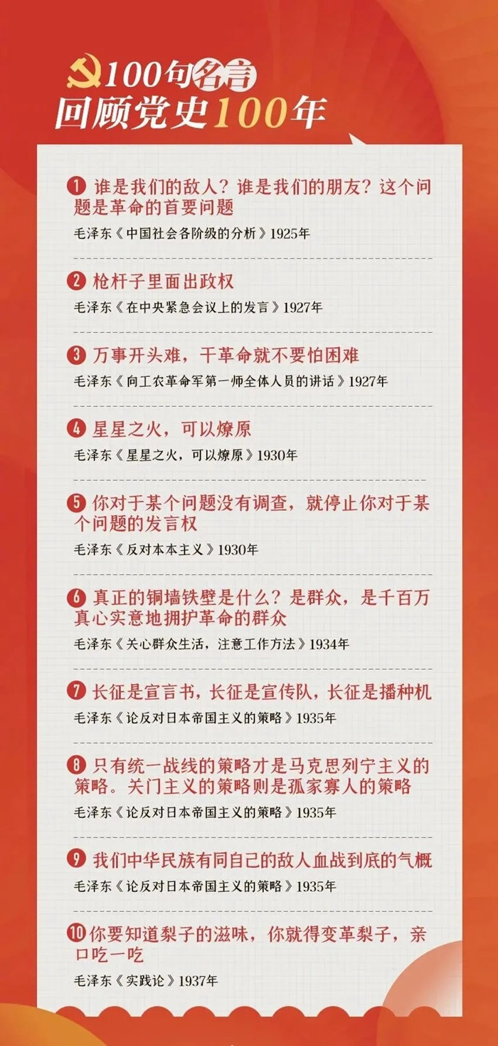 公考用得上！100句名言回顧黨史百年，一起學(xué)習(xí)